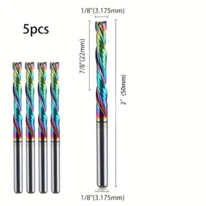 Broca CNC de Carburo Sólido 1/8" con Revestimiento DLC – Fresa en Espiral de Alta Precisión