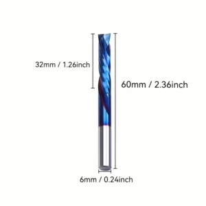 Fresa CNC de Carburo 6 mm Doble Ranura Espiral - Corte de Alta Precisión para Madera